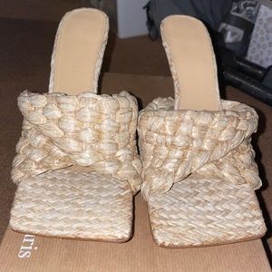 Bottega Veneta Style Rafia Heels 39